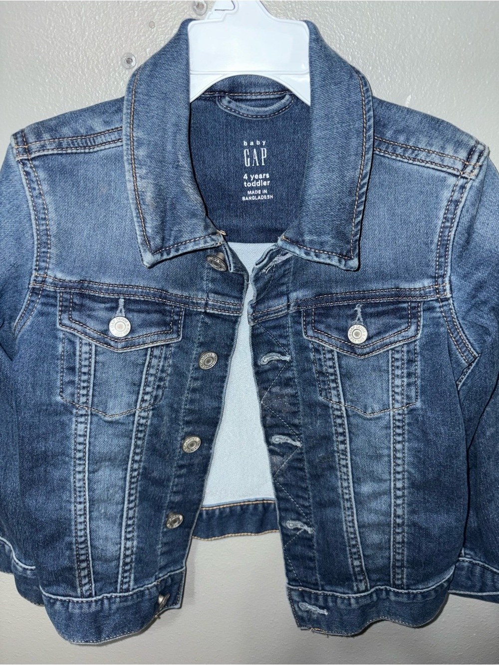 GAP Toddler Dark Blue Washed Denim Jacket